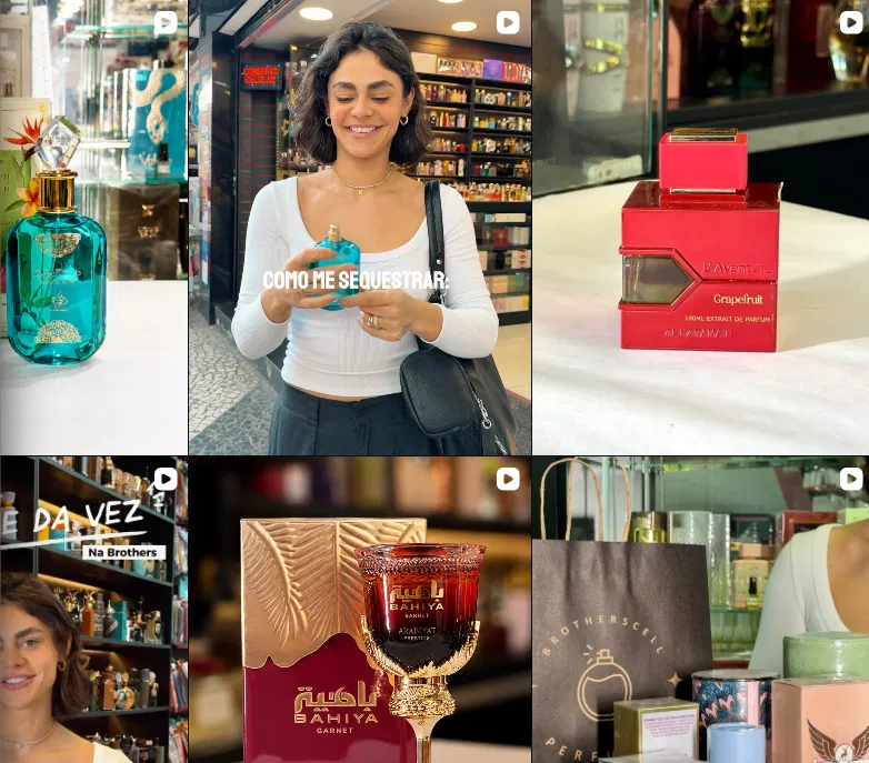 Seleção de perfumes mostrada no Instagram da BrothersCell